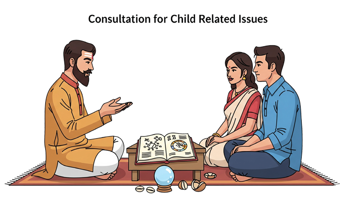 Parents consulting an expert about child-related issues