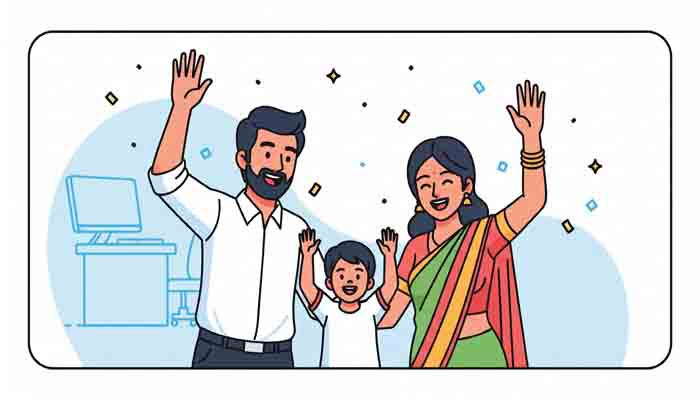 Happy family after effective child consultation